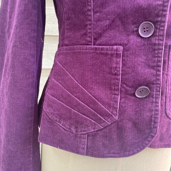 Women's Purple Corduroy Blazer - Picture 2 of 4